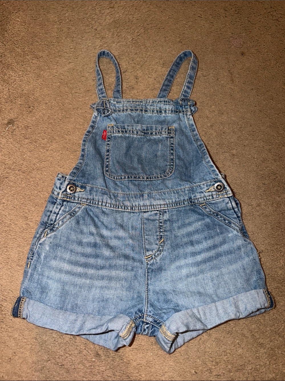 Levi's Light Blue Denim Short Overalls